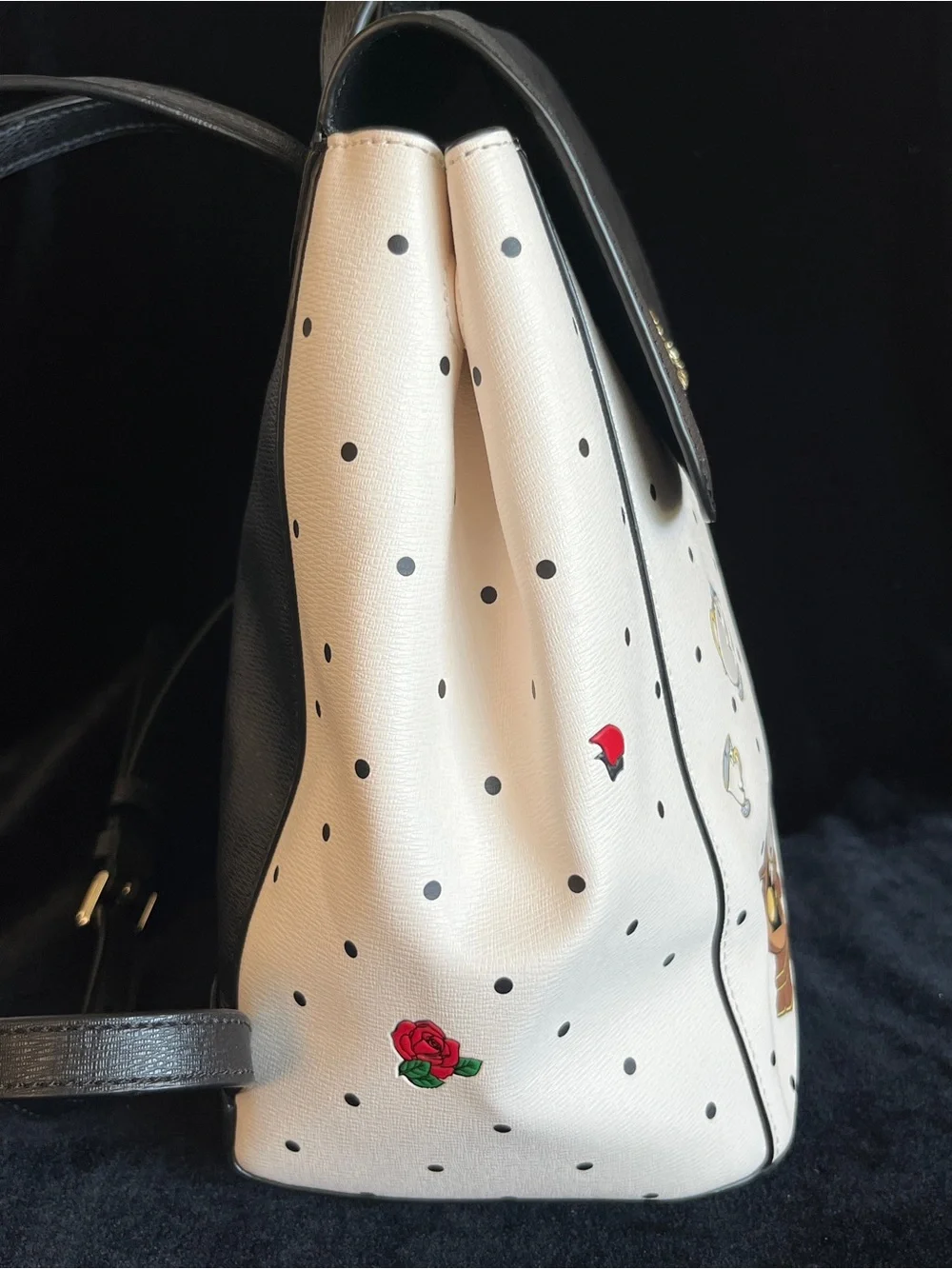 Kate Spade X Disney Beauty and the Beast Medium Leather Flap Backpack Bag